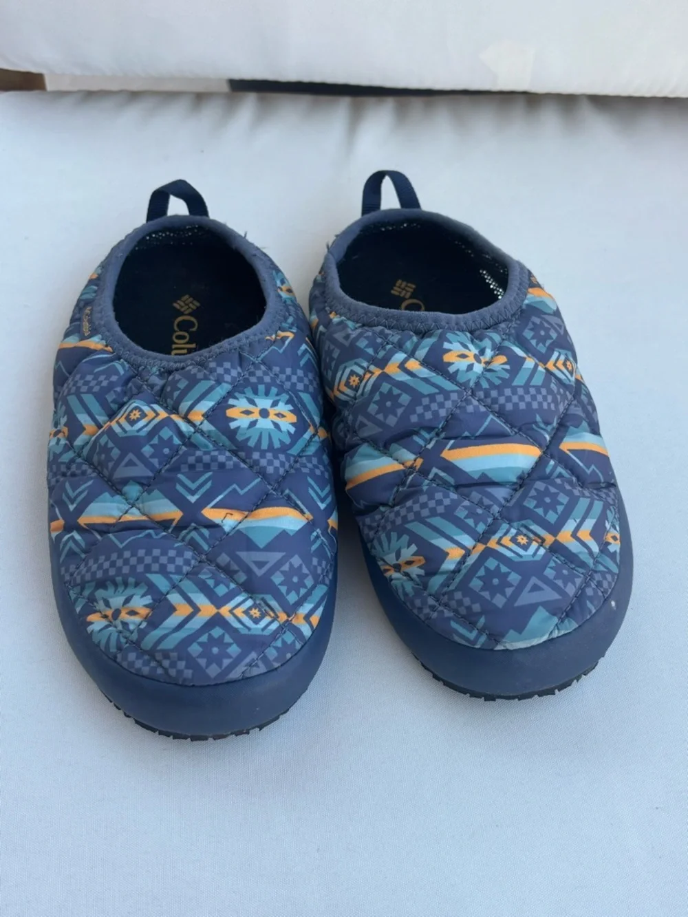 Columbia Kids Navy Quilted Slip-On Patterned Slippers